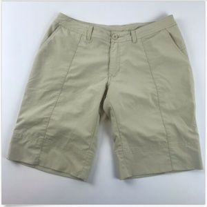 Patagonia Womens 6 Tan Shorts Khaki Nylon Zip